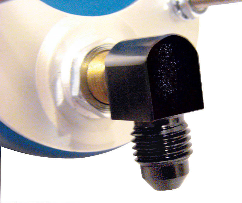 King Racing Products 2176 Oil Pressure Fitting #4 90 Deg Black King Racing Products 2176