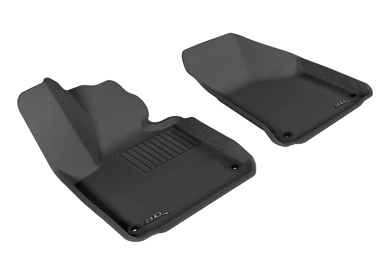 3D MAXpider L1AD00511509 KAGU Floor Mat; Black; 2 pc.; Front; [Available While Supplies Last]; 3D MAXpider L1AD00511509