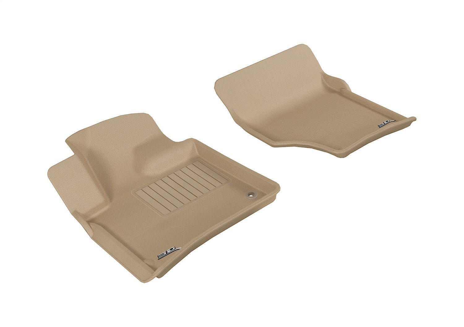 3D MAXpider L1AD02611502 KAGU Floor Mat; Tan; 2 pc.; Front; 3D MAXpider L1AD02611502