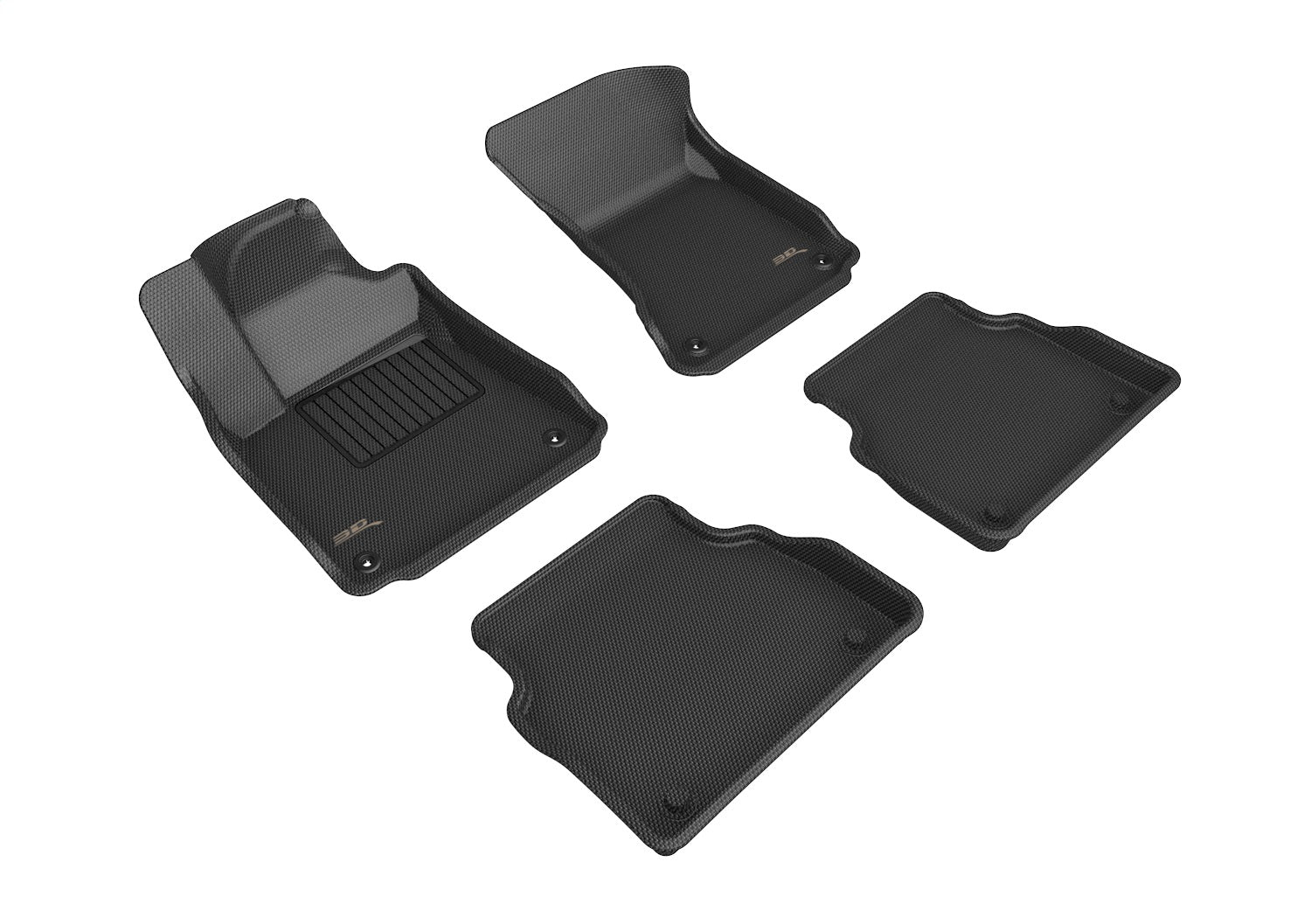 3D MAXpider L1AD03101509 KAGU Floor Mat; Black; 4 pc.; 2 pc. Front Row; 2 pc. 2nd Row; 3D MAXpider L1AD03101509