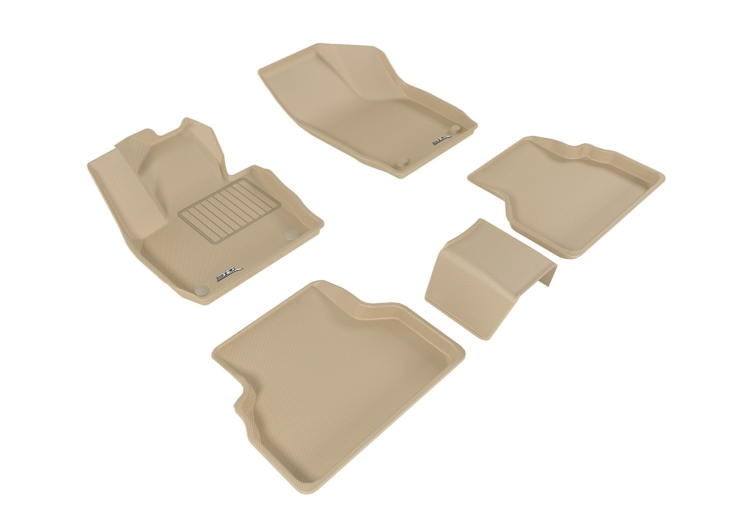 3D MAXpider L1AD03901502 KAGU Floor Mat; Tan; 5 pc.; 2 pc. Front Row; 3 pc. 2nd Row; Front and Rear; 3D MAXpider L1AD03901502