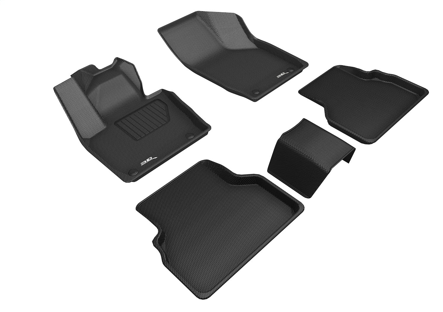 3D MAXpider L1AD03901509 KAGU Floor Mat; Black; 5 pc.; 2 pc. Front Row; 3 pc. 2nd Row; 3D MAXpider L1AD03901509