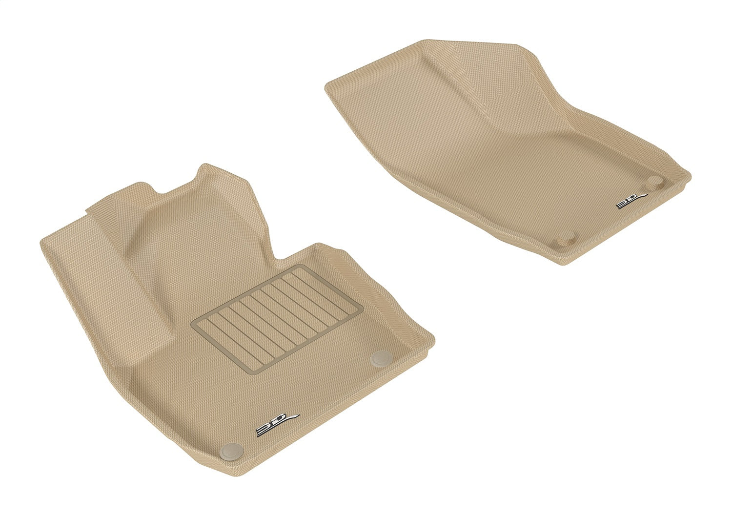3D MAXpider L1AD03911502 KAGU Floor Mat; Tan; 2 pc.; Front; 3D MAXpider L1AD03911502