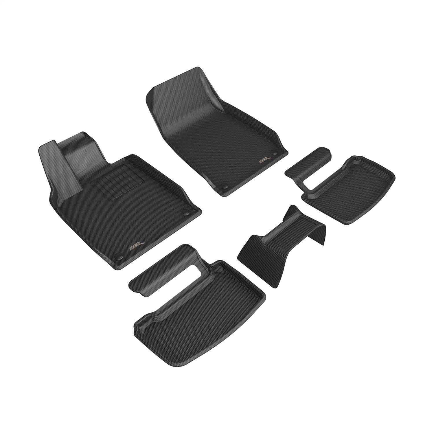 3D MAXpider L1AD07701509 KAGU Floor Mat; Black; 5 pc.; 2 pc. Front Row; 3 pc. 2nd Row; 3D MAXpider L1AD07701509