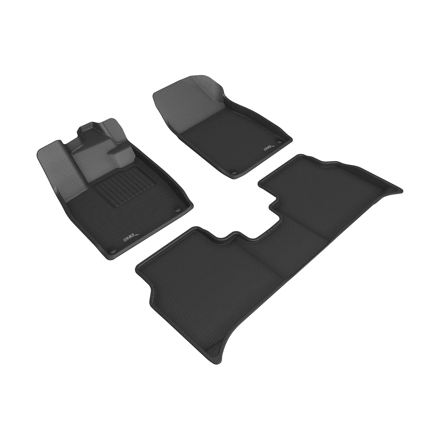 3D MAXpider L1AD07901509 KAGU Floor Mat; Black; 3 pc.; 2 pc. Front Row; 1 pc. 2nd Row; 3D MAXpider L1AD07901509