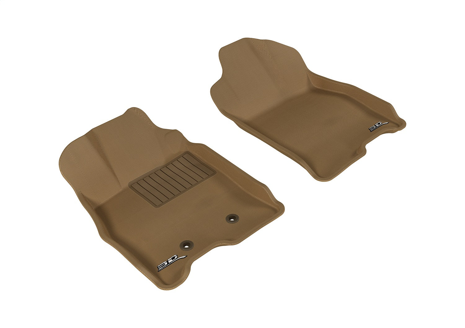 3D MAXpider L1BC01711502 KAGU Floor Mat; Tan; 2 pc.; Front; [Available While Supplies Last]; 3D MAXpider L1BC01711502