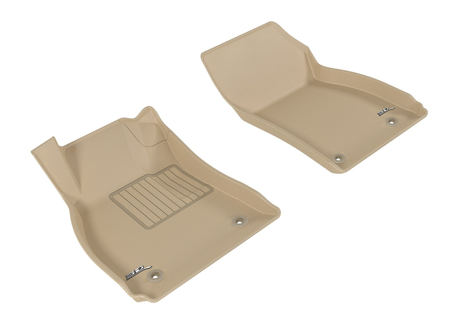 3D MAXpider L1BC02611502 KAGU Floor Mat; Tan; 2 pc.; Front; [Available While Supplies Last]; 3D MAXpider L1BC02611502