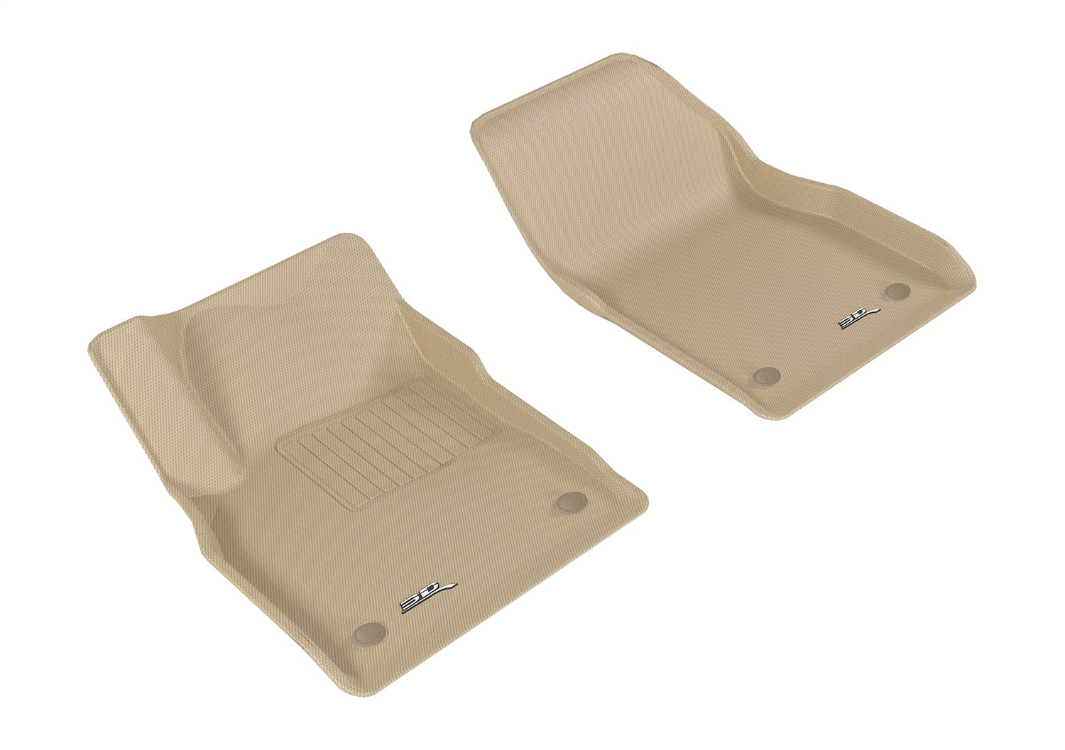 3D MAXpider L1BC03211502 KAGU Floor Mat; Tan; 2 pc.; Front; [Available While Supplies Last]; 3D MAXpider L1BC03211502