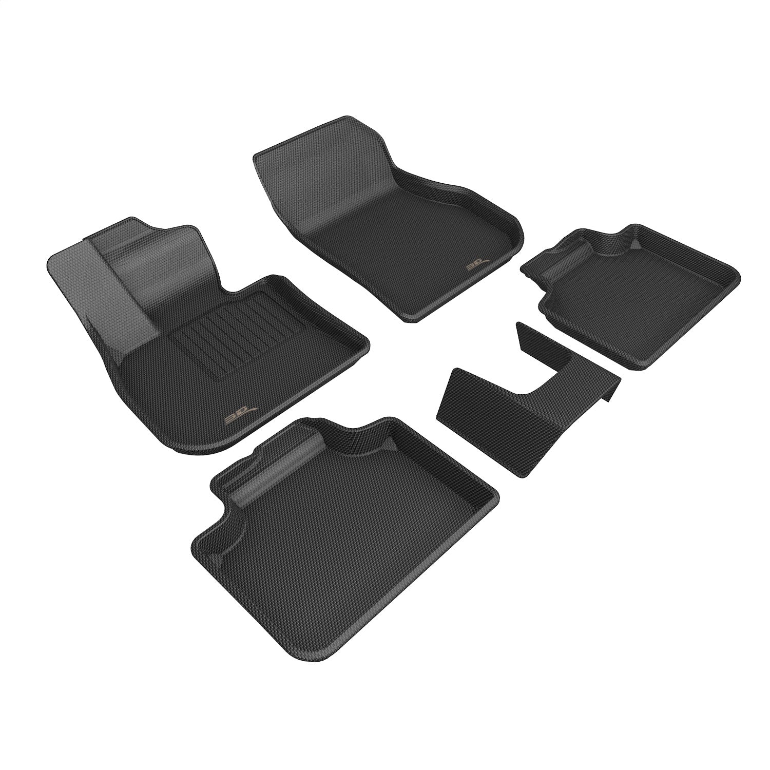 3D MAXpider L1BM12601509 KAGU Floor Mat; Black; 5 pc.; 2 pc. Front Row; 3 pc. 2nd Row; 3D MAXpider L1BM12601509