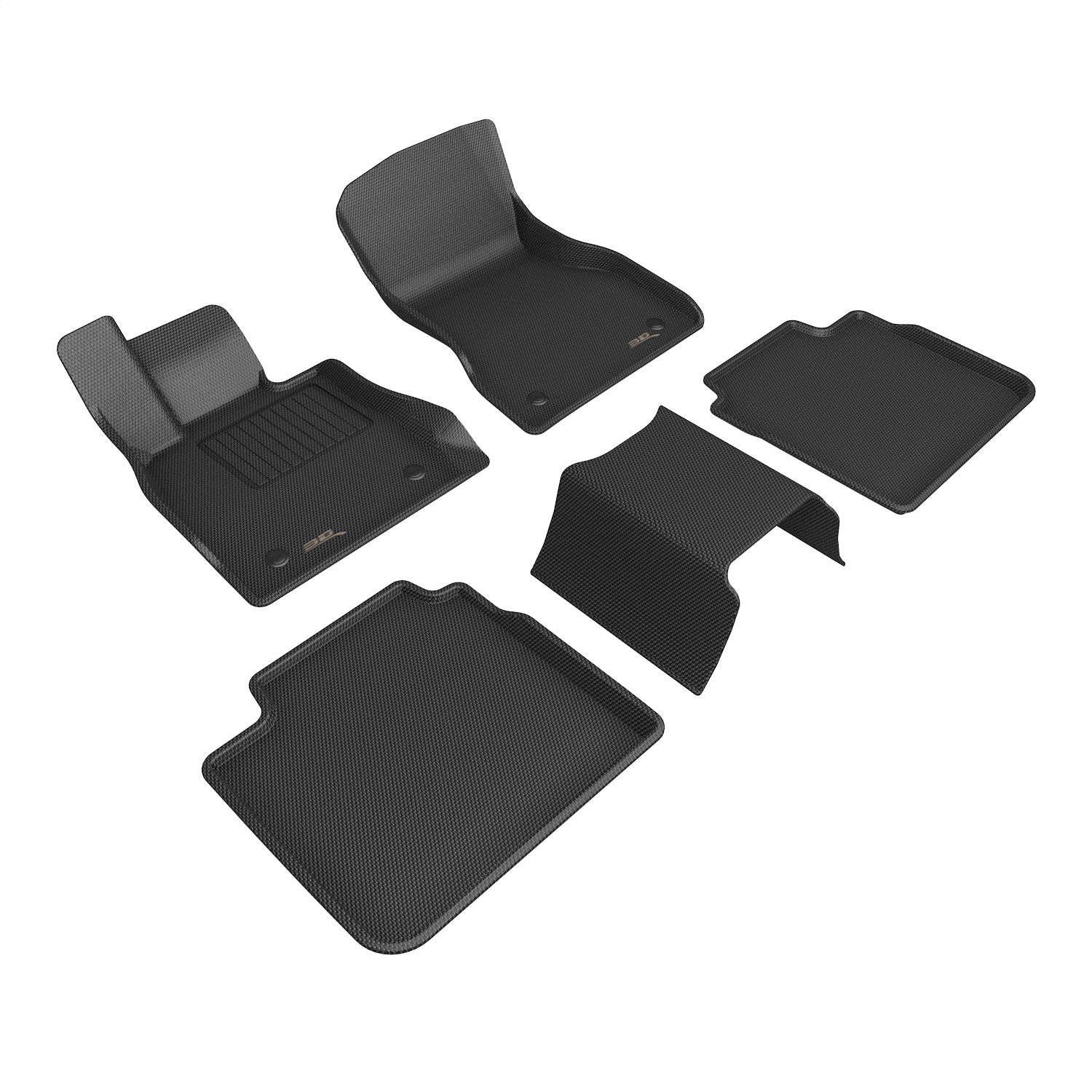3D MAXpider L1BM13201509 KAGU Floor Mat; Black; 5 pc.; 2 pc. Front Row; 3 pc. 2nd Row; 3D MAXpider L1BM13201509