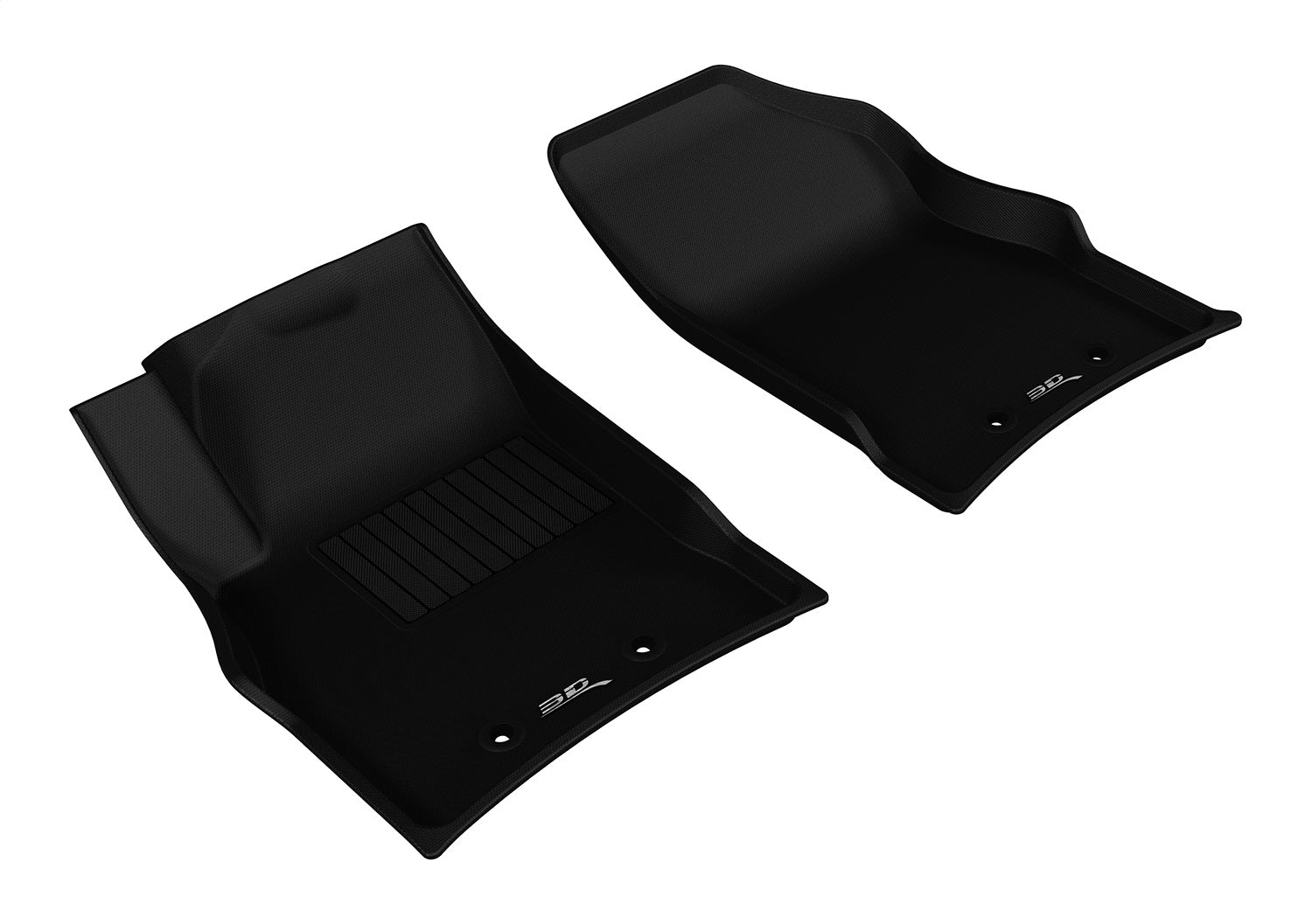 3D MAXpider L1CD00911509 KAGU Floor Mat; Black; 2 pc.; Front; [Available While Supplies Last]; 3D MAXpider L1CD00911509