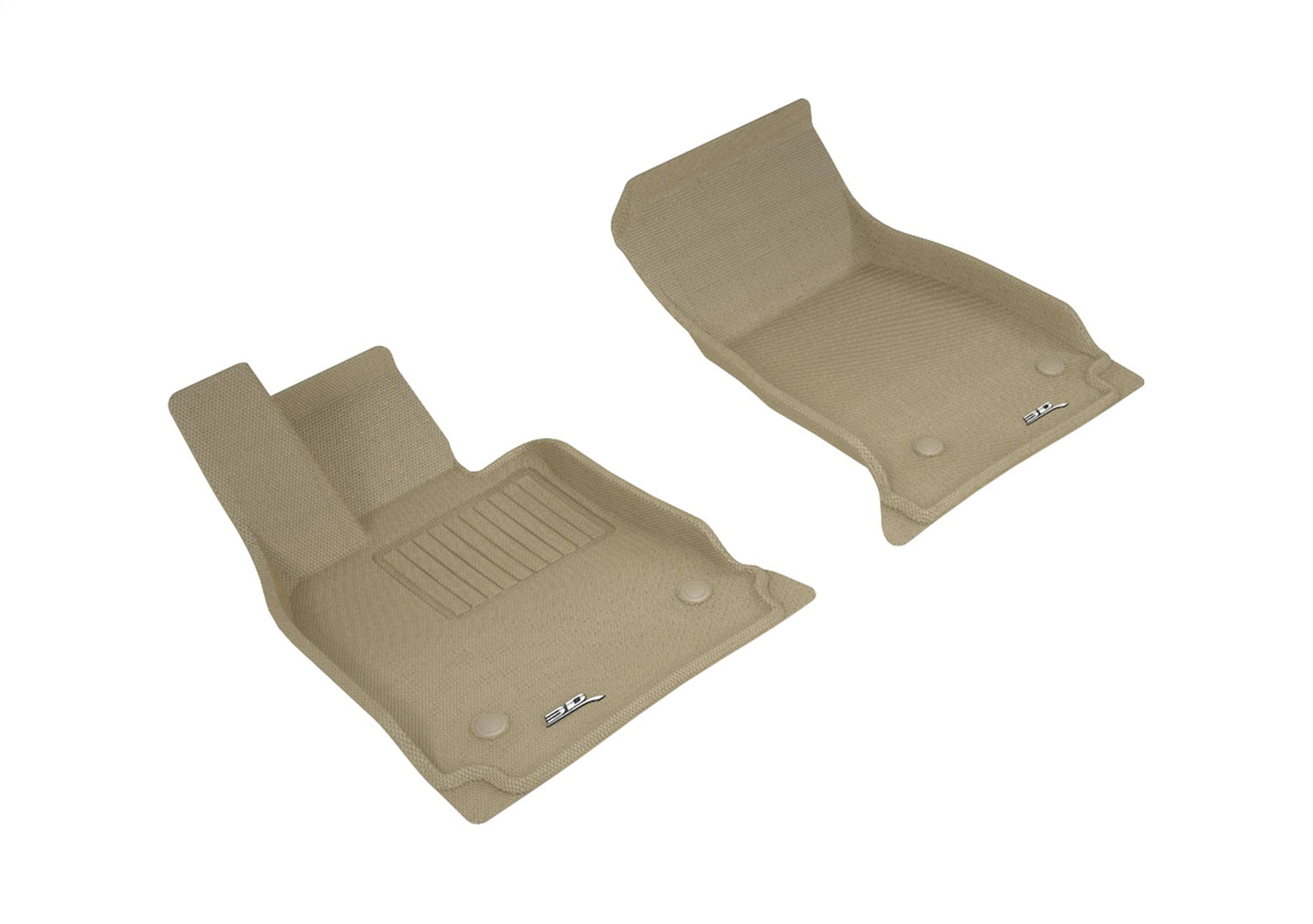 3D MAXpider L1CD01711502 KAGU Floor Mat; Tan; 2 pc.; Front; [Available While Supplies Last]; 3D MAXpider L1CD01711502