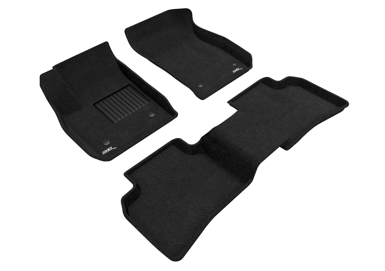 3D MAXpider L1CD02004609 ELEGANT Floor Mat; Black; 3 pc.; 2 pc. Front Row; 1 pc. 2nd Row; 3D MAXpider L1CD02004609