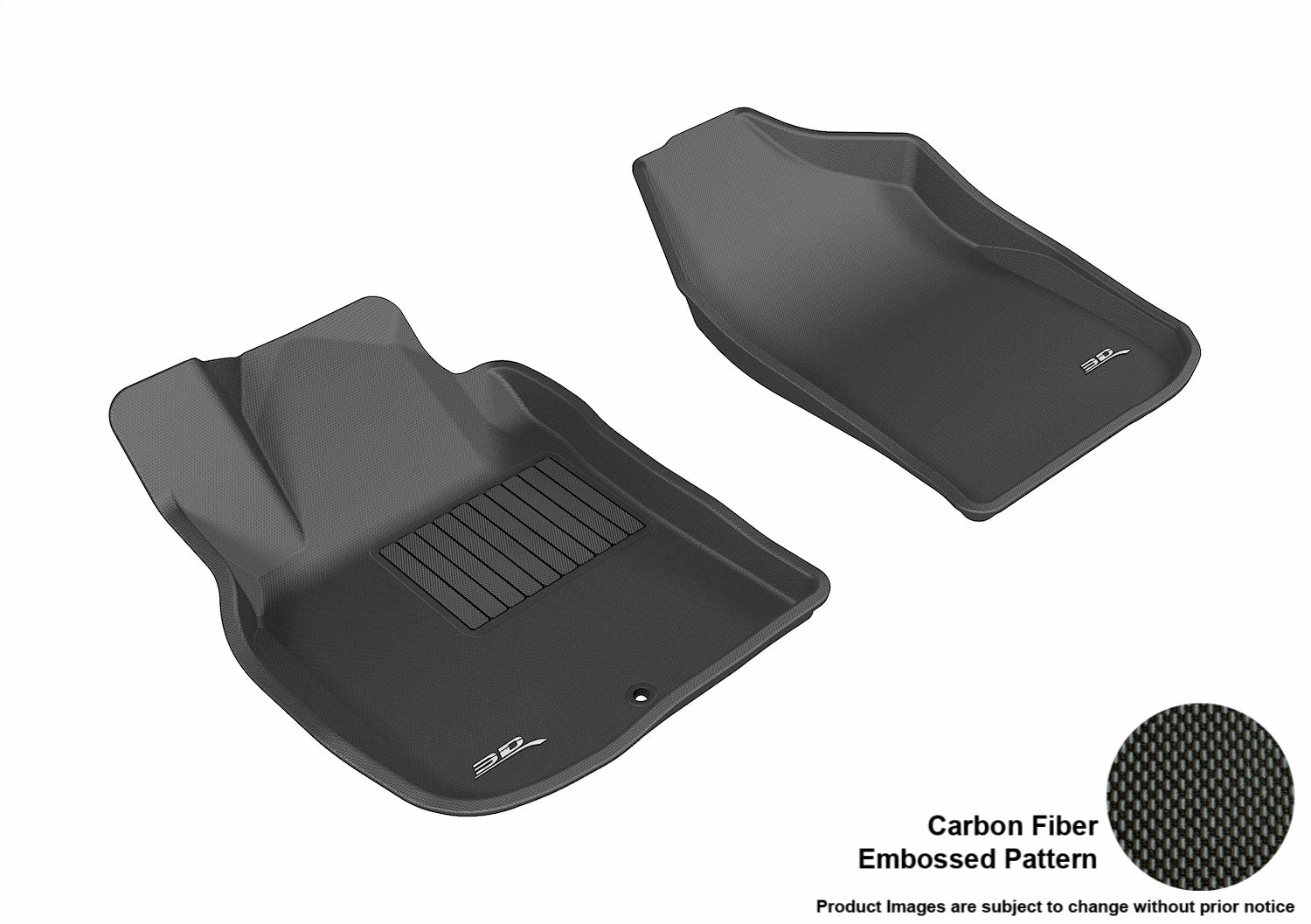 3D MAXpider L1CH01611509 KAGU Floor Mat; Black; 2 pc.; Front; [Available While Supplies Last]; 3D MAXpider L1CH01611509
