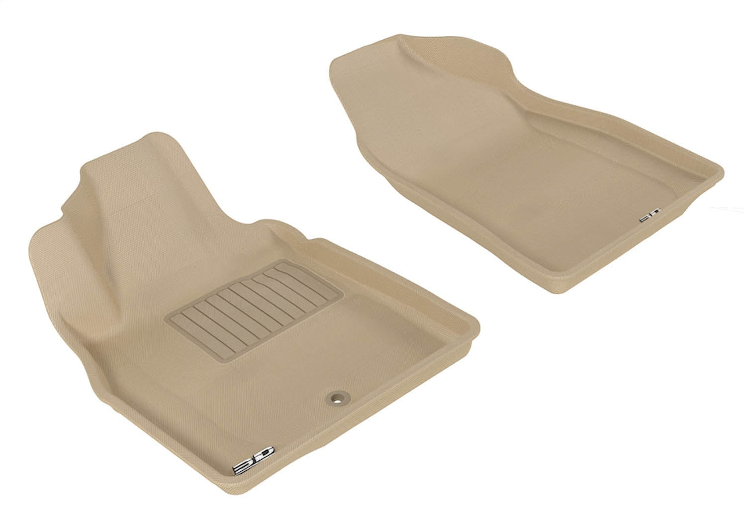 3D MAXpider L1CH02111502 KAGU Floor Mat; Tan; 2 pc.; Front; [Available While Supplies Last]; 3D MAXpider L1CH02111502