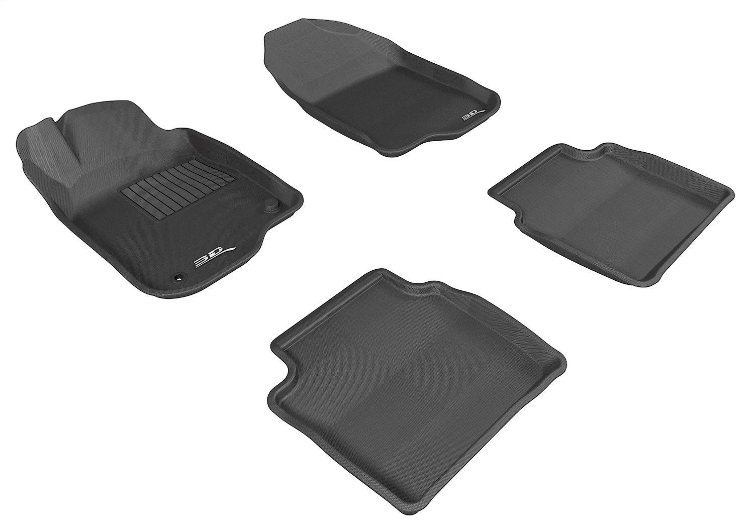 3D MAXpider L1CH04801509 KAGU Floor Mat; Black; 4 pc.; 2 pc. Front w/2 Eyelets; 2 pc. Rear; 3D MAXpider L1CH04801509