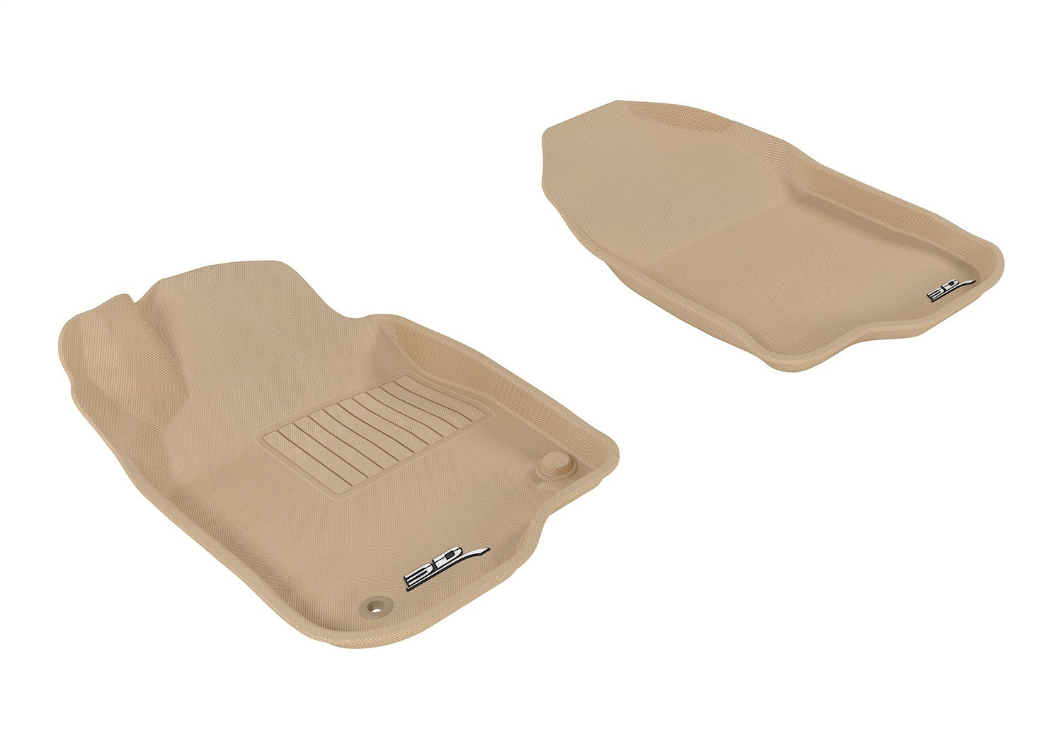 3D MAXpider L1CH04811502 KAGU Floor Mat; Tan; 2 pc.; Front; w/2 Eyelets; [Available While Supplies Last]; 3D MAXpider L1CH04811502