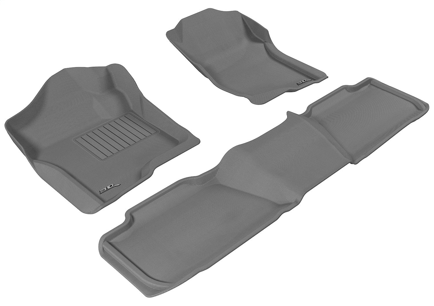 3D MAXpider L1CH04901501 KAGU Floor Mat; Gray; 3 pc.; 2 pc. Front Row; 1 pc. 2nd Row; w/o Center Aisle; 3D MAXpider L1CH04901501