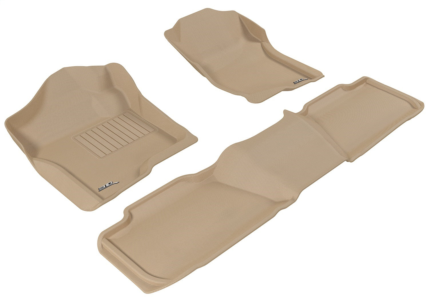 3D MAXpider L1CH04901502 KAGU Floor Mat; Tan; 3 pc.; 2 pc. Front Row; 1 pc. 2nd Row; w/o Center Aisle; 3D MAXpider L1CH04901502
