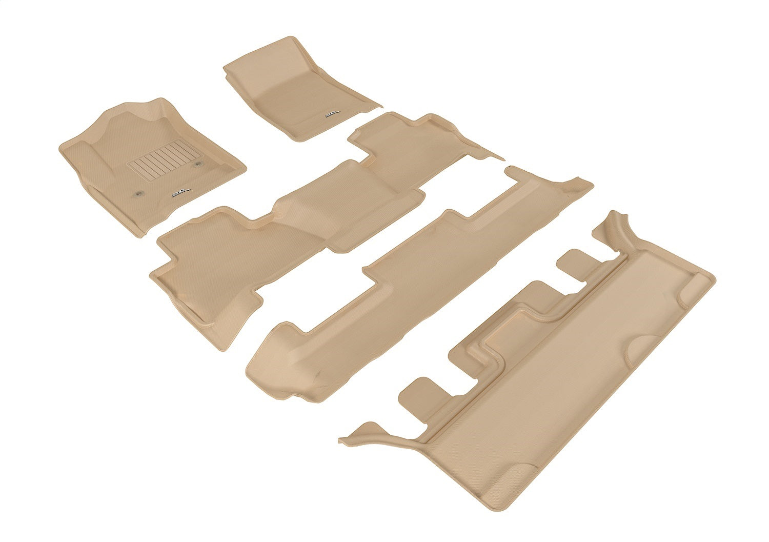 3D MAXpider L1CH06801502 KAGU Floor Mat; Tan; 5 pc.; 2 pc. Front Row; 1 pc. 2nd Row; 2 pc. 3rd Row; 3D MAXpider L1CH06801502
