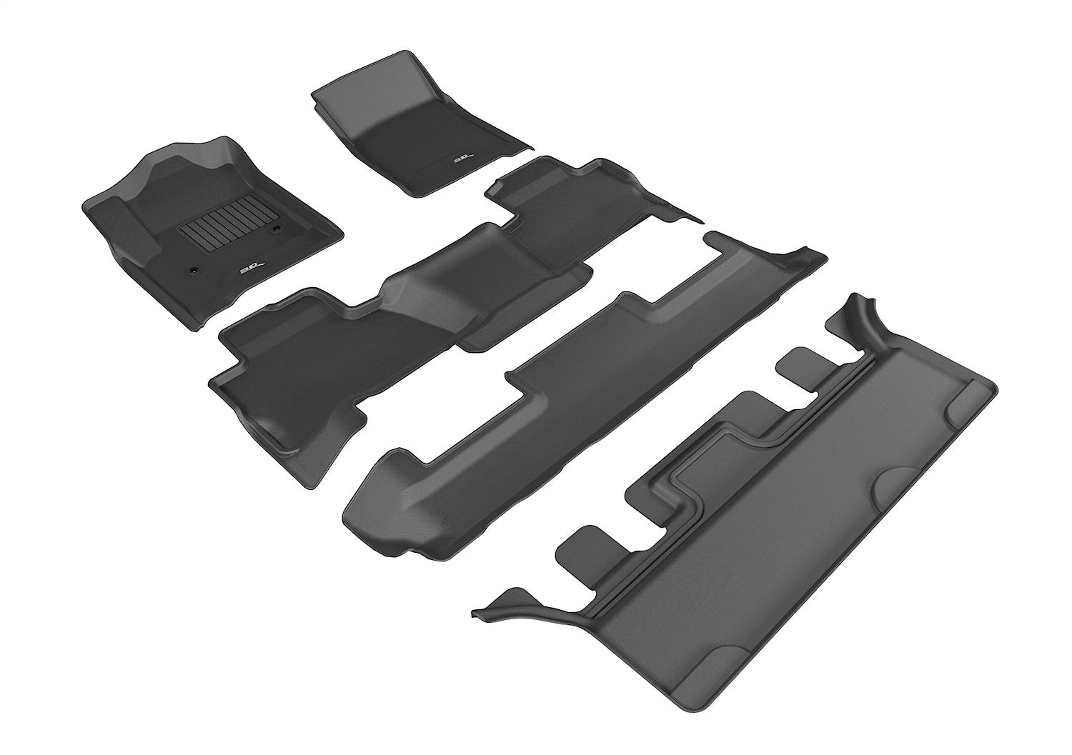 3D MAXpider L1CH06801509 KAGU Floor Mat; Black; 5 pc.; 2 pc. Front Row; 1 pc. 2nd Row; 2 pc. 3rd Row; 3D MAXpider L1CH06801509