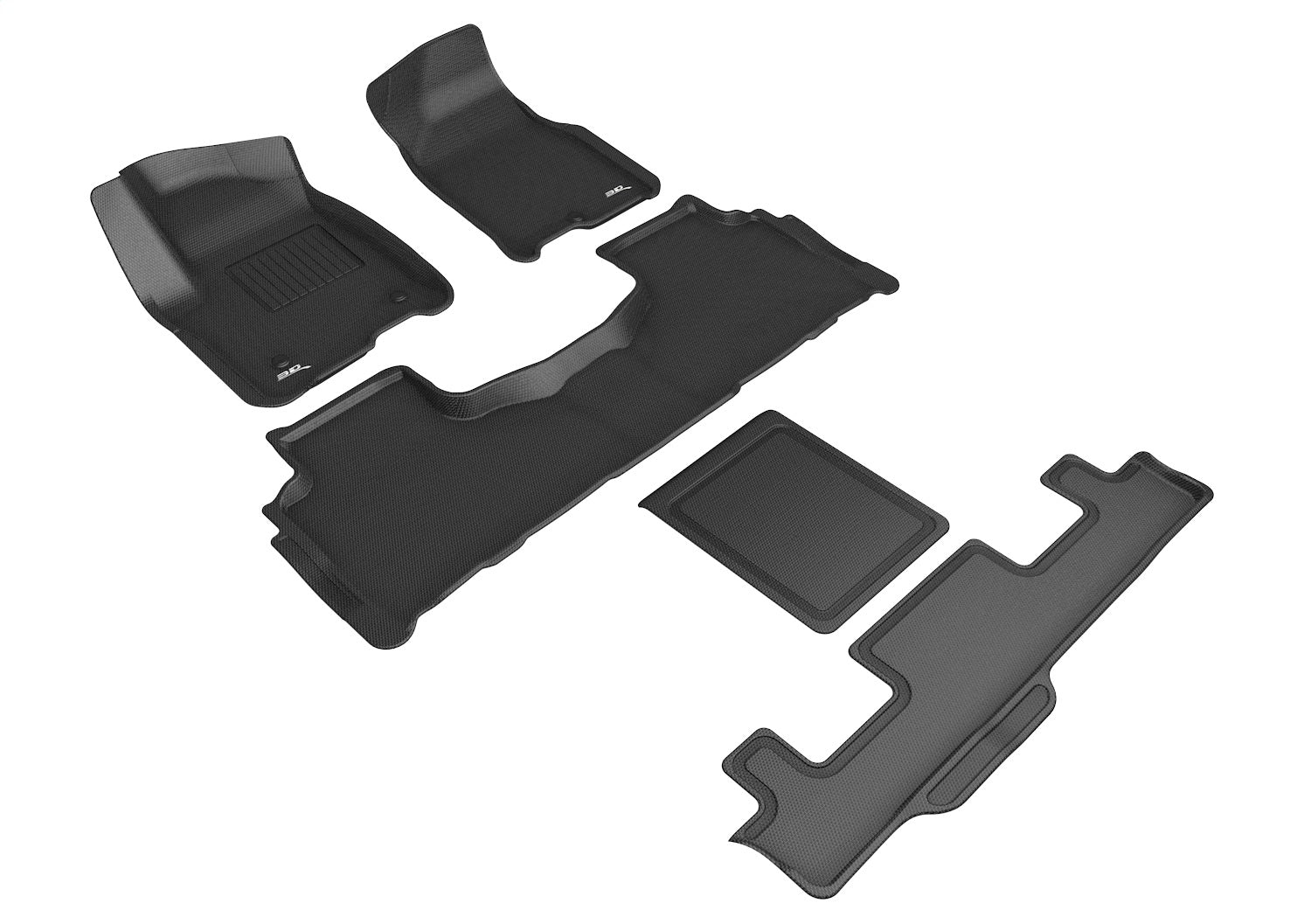 3D MAXpider L1CH09301509 KAGU Floor Mat; Black; 5 pc.; 2 pc. Front Row; 1 pc. 2nd Row; 2 pc. 3rd Row; 3D MAXpider L1CH09301509