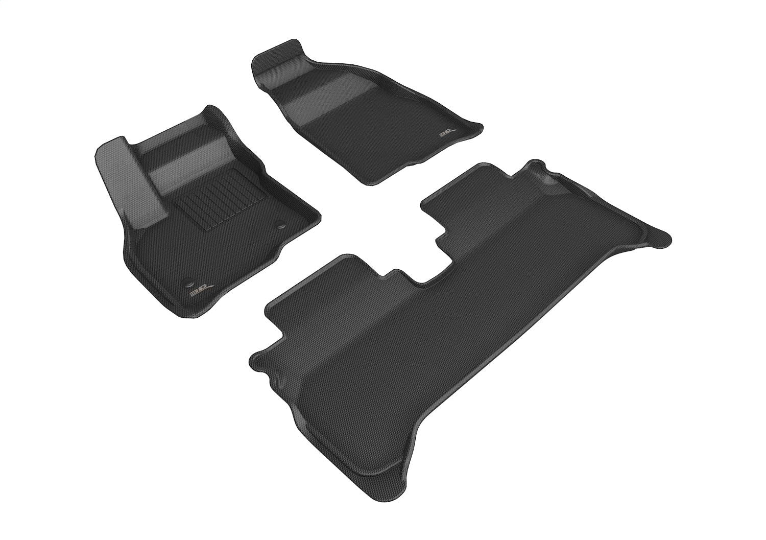 3D MAXpider L1CH09701509 KAGU Floor Mat; Black; 3 pc.; 2 pc. Front Row; 1 pc. 2nd Row; 3D MAXpider L1CH09701509