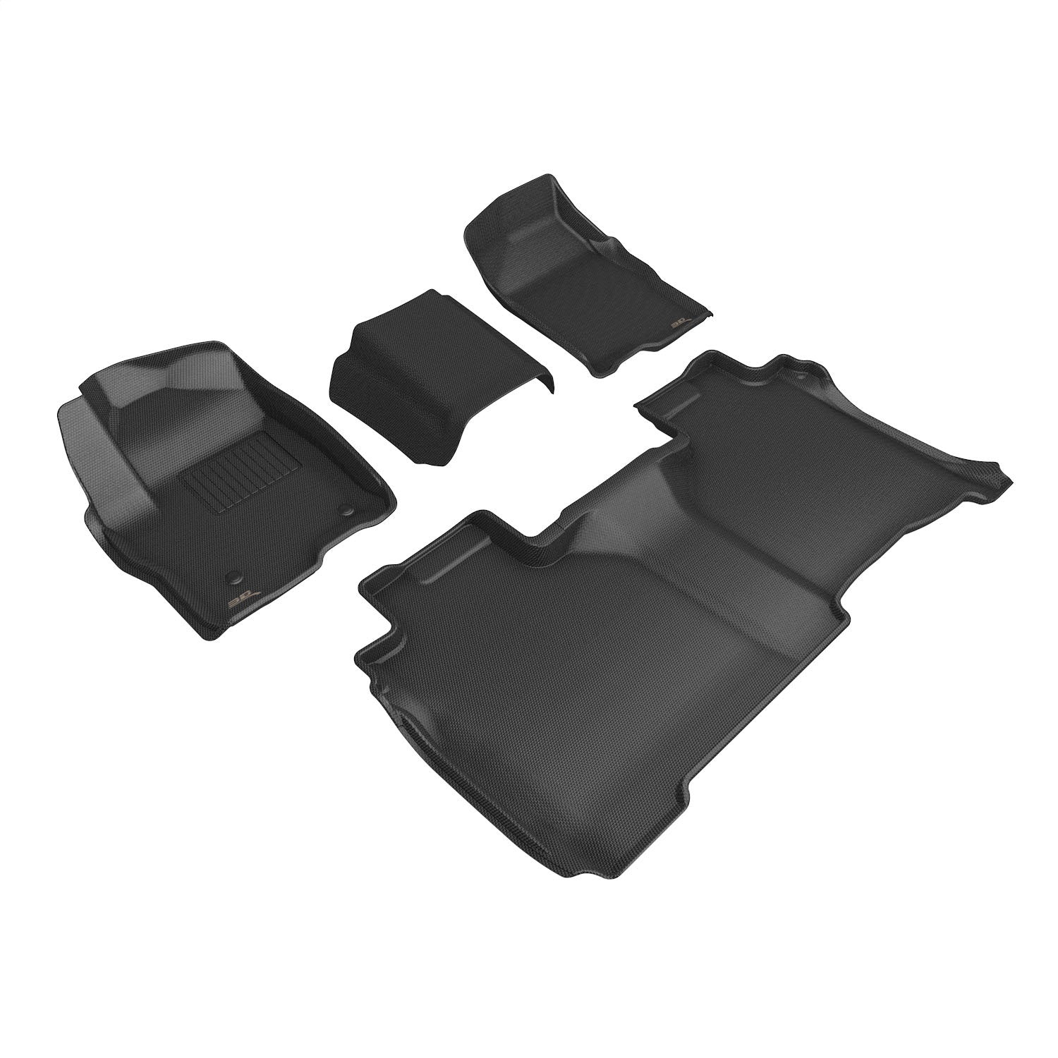 3D MAXpider L1CH11601509 KAGU Floor Mat; Black; 4 pc.; 2 pc. Front Row; 2 pc. 2nd Row; 3D MAXpider L1CH11601509