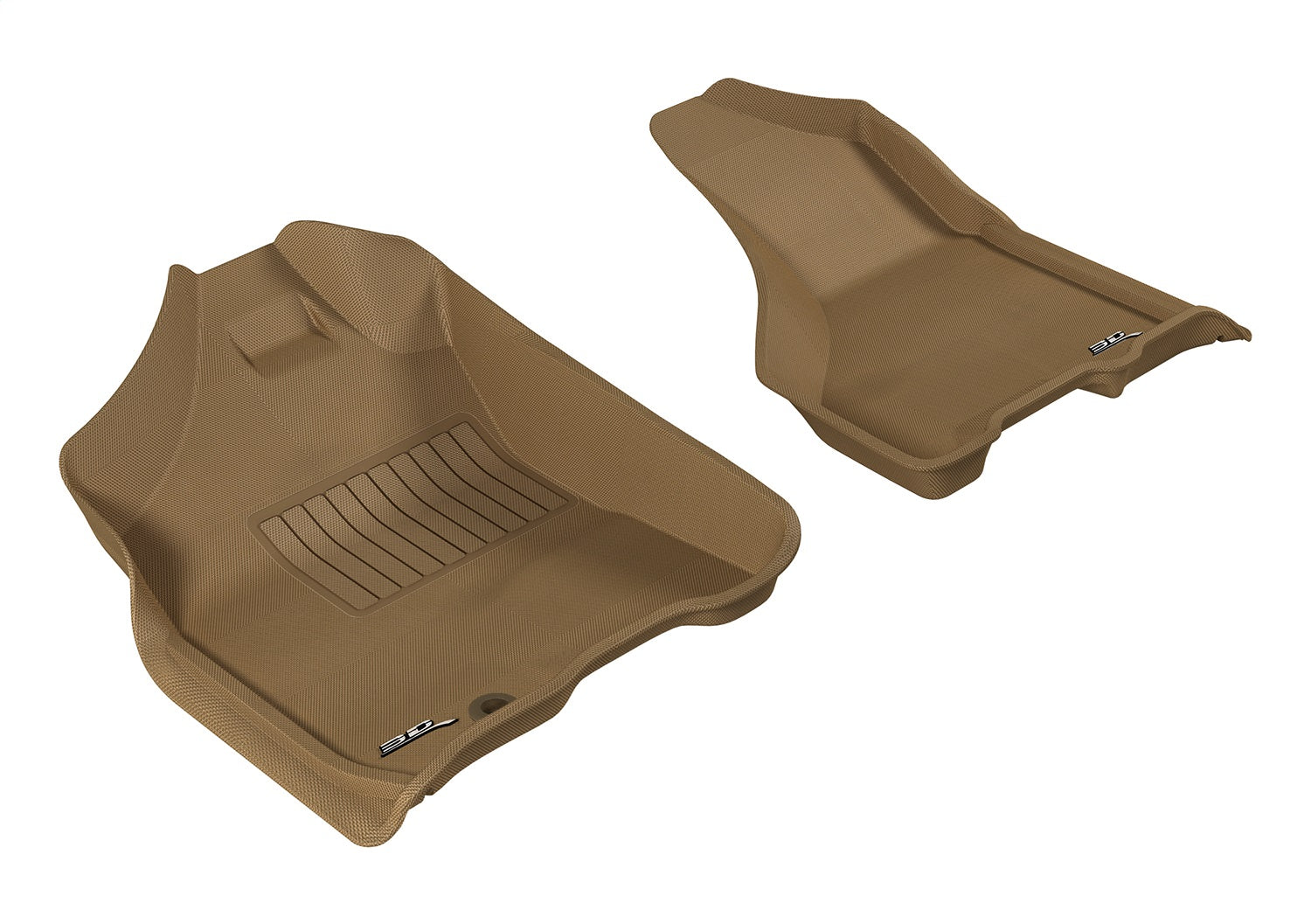 3D MAXpider L1DG01711502 KAGU Floor Mat; Tan; 2 pc.; Front; [Available While Supplies Last]; 3D MAXpider L1DG01711502