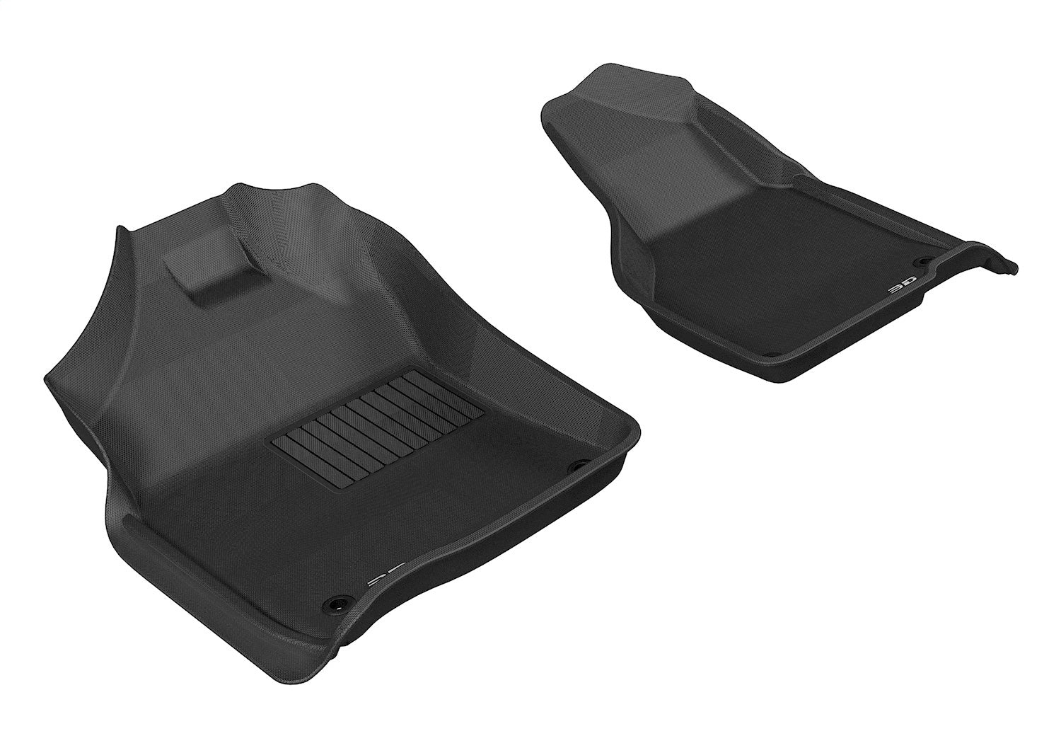 3D MAXpider L1DG02011509 KAGU Floor Mat; Black; 2 pc.; Front; 2 Eyelets; [Available While Supplies Last]; 3D MAXpider L1DG02011509