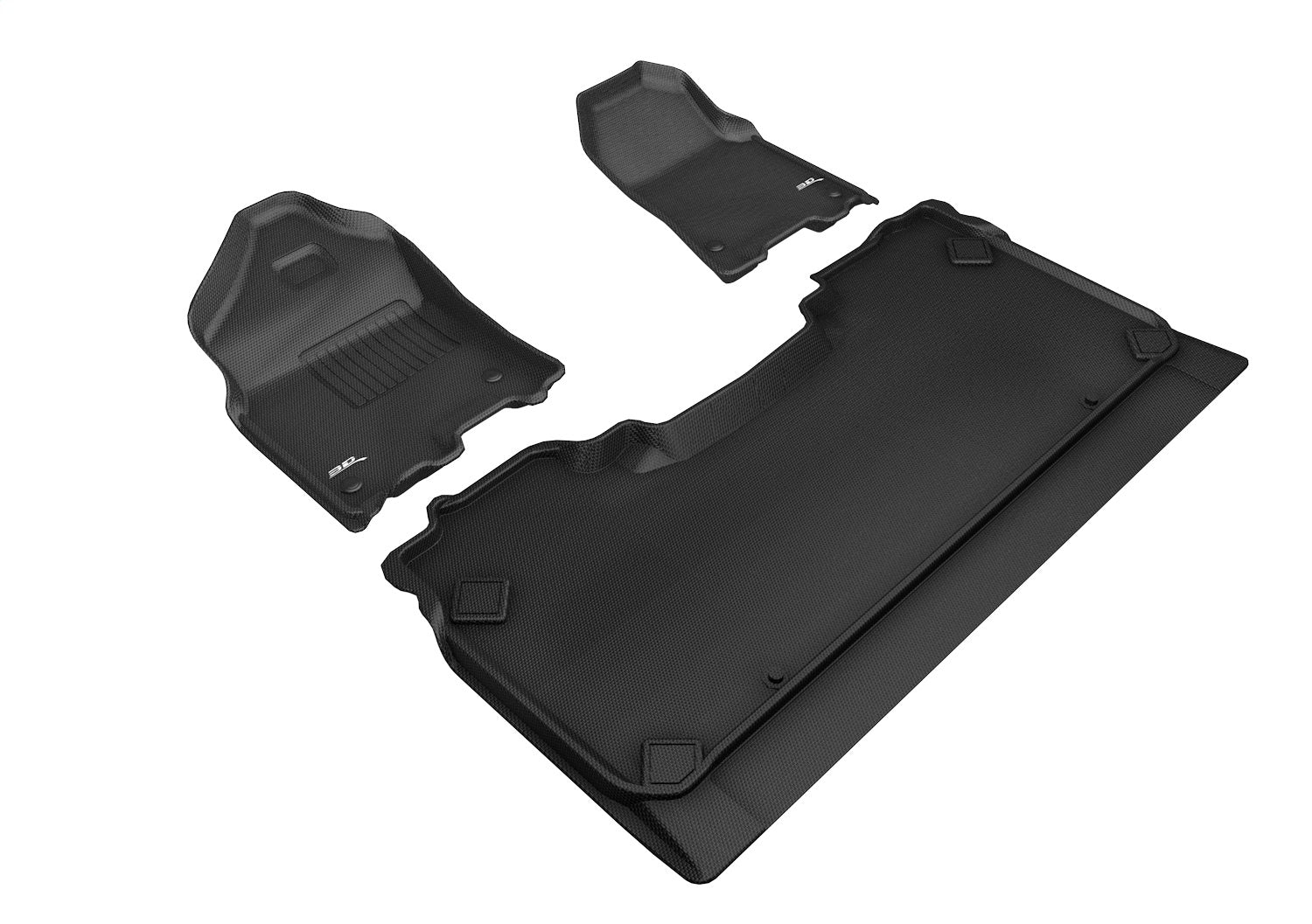 3D MAXpider L1DG02801509 KAGU Floor Mat; Black; 3 pc.; 2 pc. Front Row; 1 pc. Rear; Bucket Seat; 3D MAXpider L1DG02801509