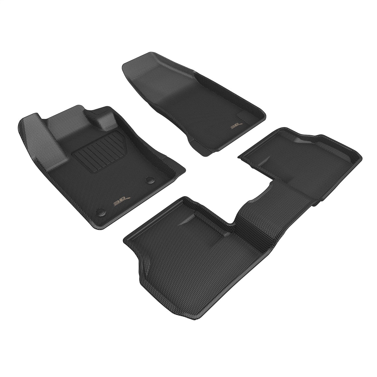 3D MAXpider L1DG03501509 KAGU Floor Mat; Black; 3 pc.; 2 pc. Front Row; 1 pc. 2nd Row; 3D MAXpider L1DG03501509
