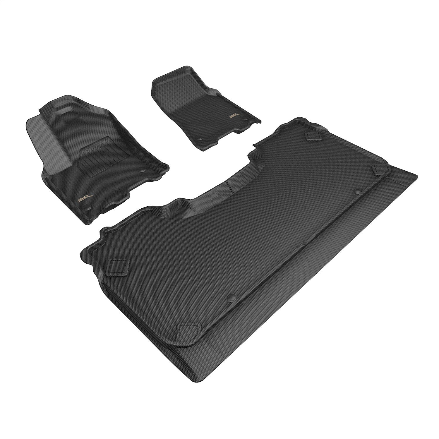 3D MAXpider L1DG04101509 KAGU Floor Mat; Black; 3 pc.; 2 pc. Front Row; 1 pc. 2nd Row; 3D MAXpider L1DG04101509
