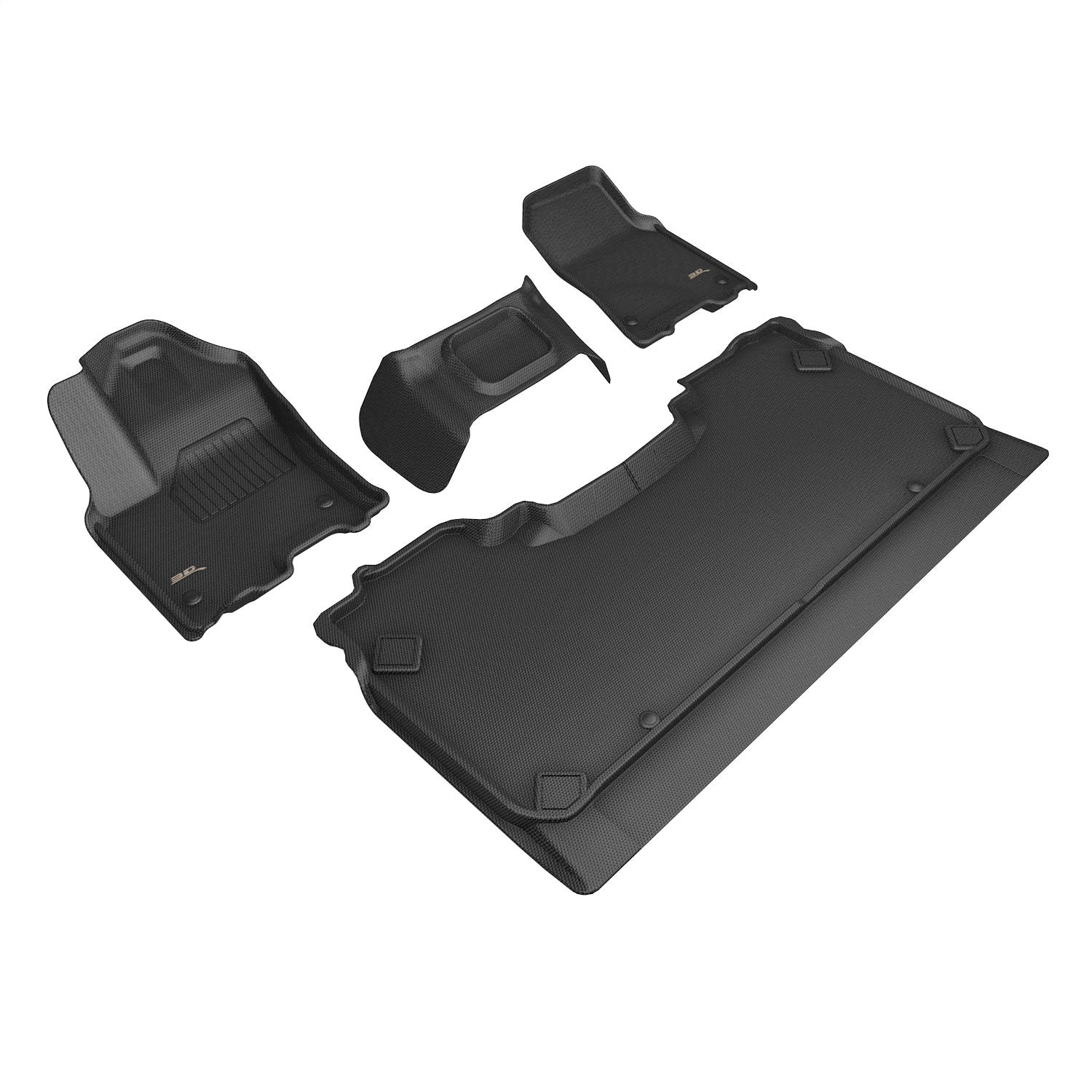 3D MAXpider L1DG04201509 KAGU Floor Mat; Black; 4 pc.; 2 pc. Front Row; 2 pc. 2nd Row; Bench Seating; 3D MAXpider L1DG04201509