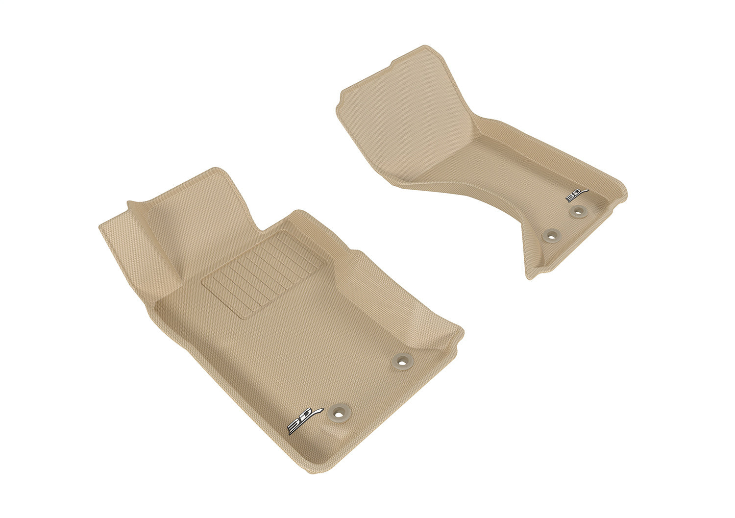 3D MAXpider L1FA00601502 KAGU Floor Mat; Tan; 2 pc.; Front; Thermoplastic; 3D MAXpider L1FA00601502