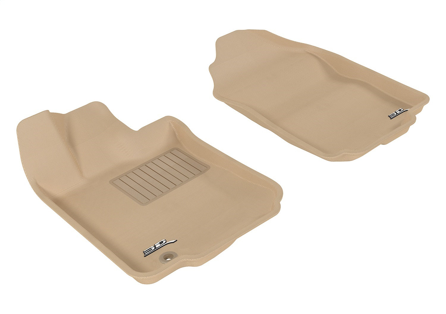 3D MAXpider L1FR01311502 KAGU Floor Mat; Tan; 2 pc.; Front; 3D MAXpider L1FR01311502