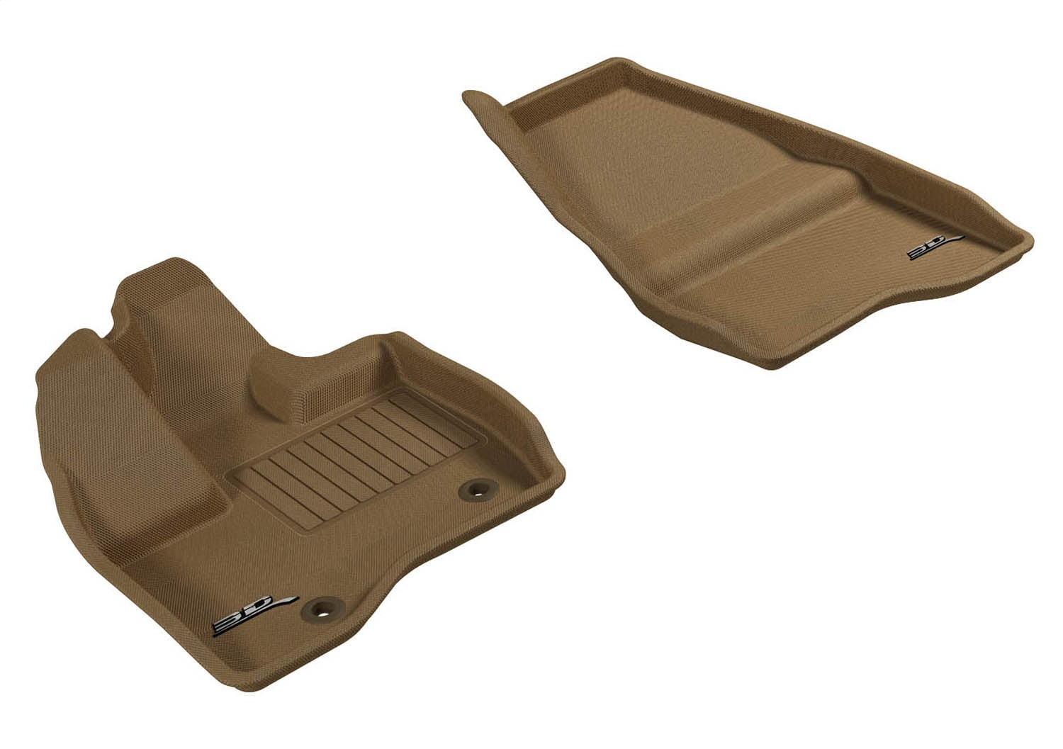 3D MAXpider L1FR03611502 KAGU Floor Mat; Tan; 2 pc.; Front; [Available While Supplies Last]; 3D MAXpider L1FR03611502