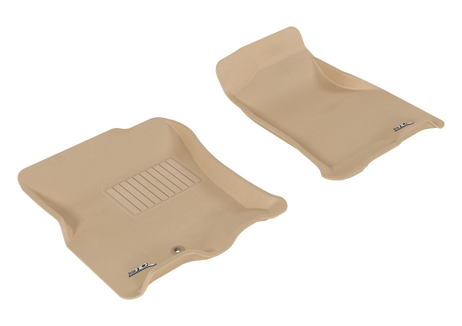 3D MAXpider L1FR07611502 KAGU Floor Mat; Tan; 2 pc.; Front; [Available While Supplies Last]; 3D MAXpider L1FR07611502