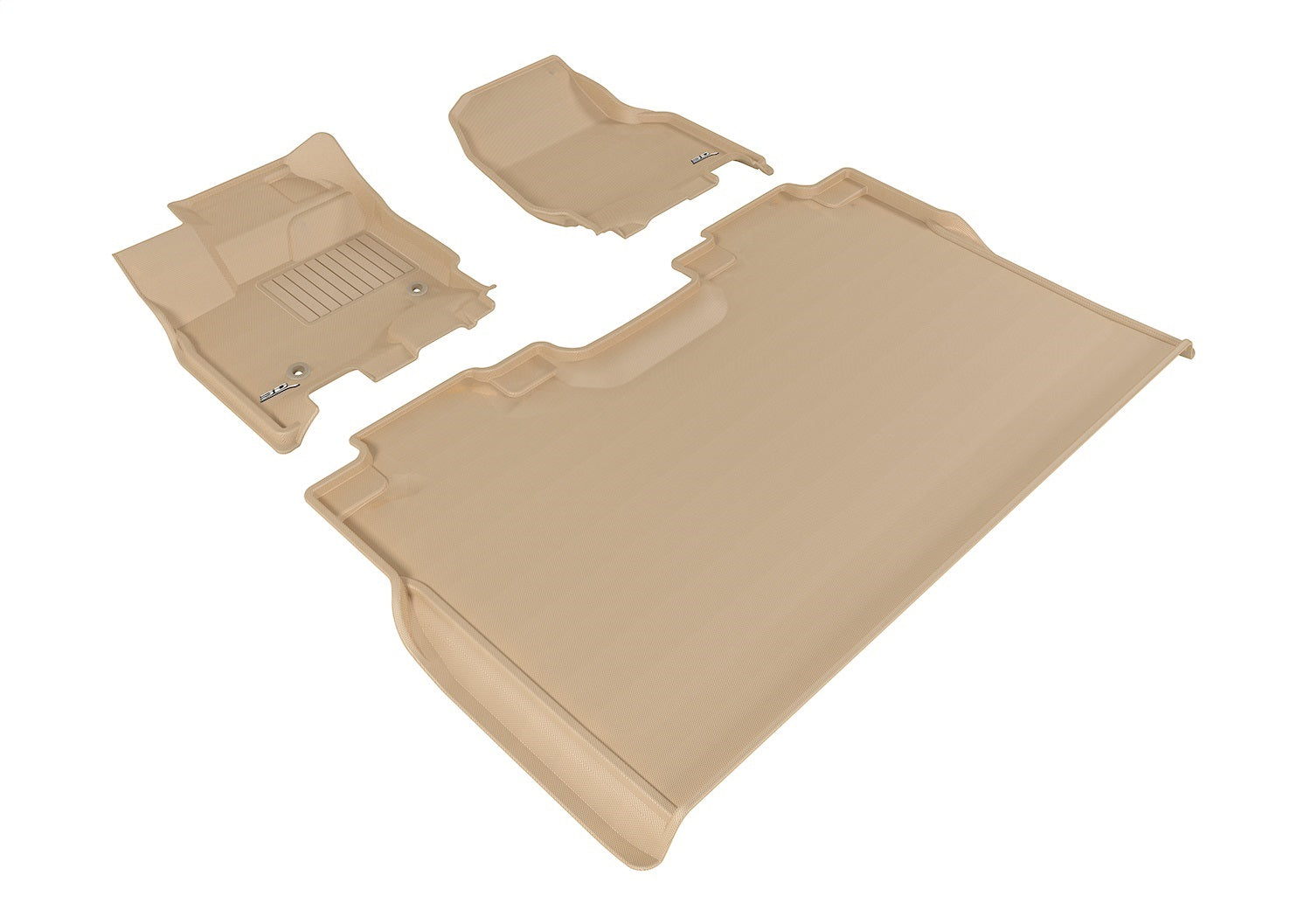3D MAXpider L1FR08301502 KAGU Floor Mat; Tan; 3 pc.; 2 pc. Front Row; 1 pc. Rear; 2 Eyelets; 3D MAXpider L1FR08301502