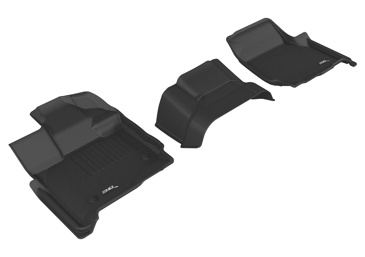 3D MAXpider L1FR10111509 KAGU Floor Mat; Black; 2 pc.; Front; 2 Eyelets; 3D MAXpider L1FR10111509