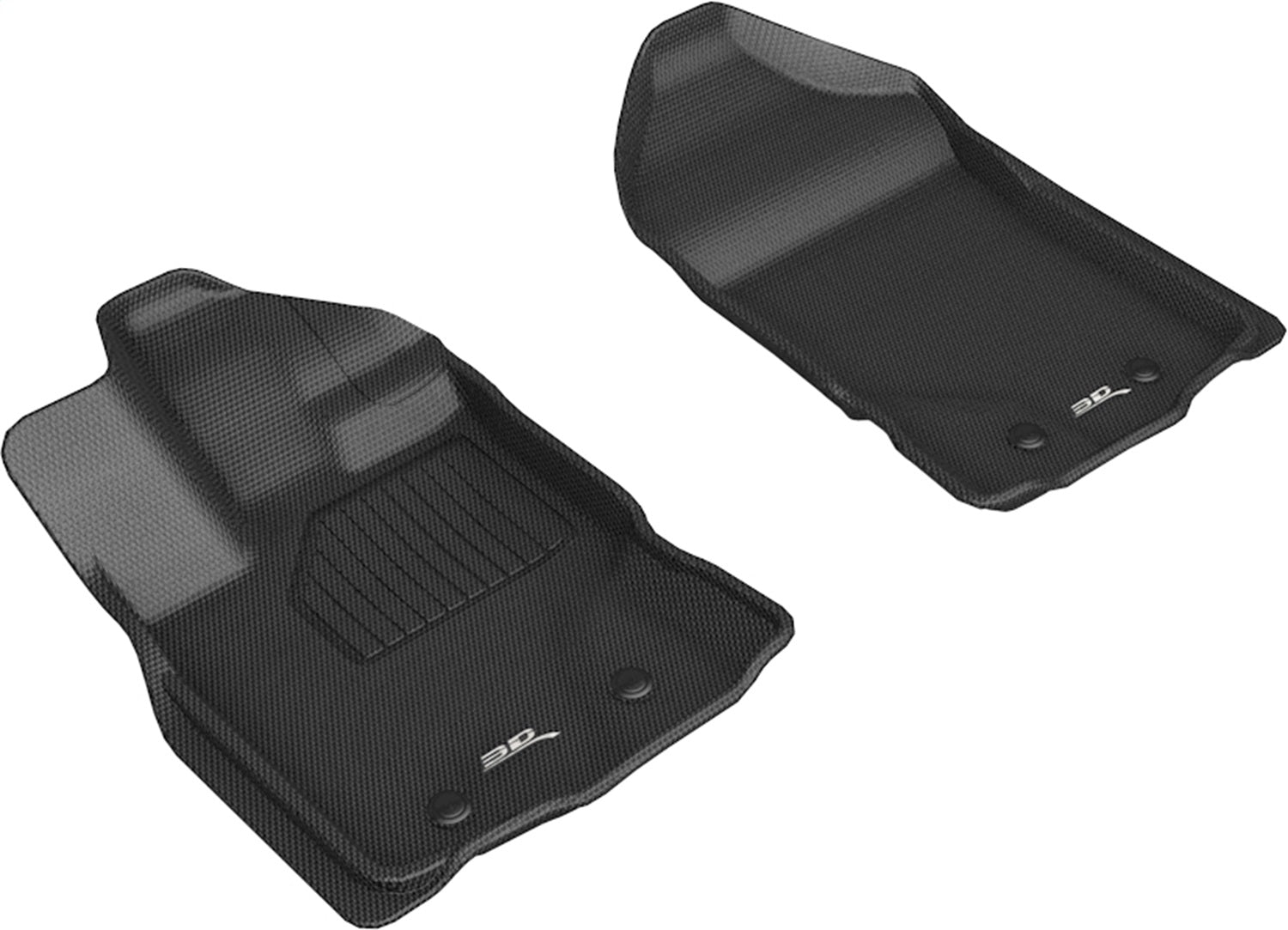 3D MAXpider L1FR12211509 KAGU Floor Mat; Black; 2 pc.; Front; 3D MAXpider L1FR12211509