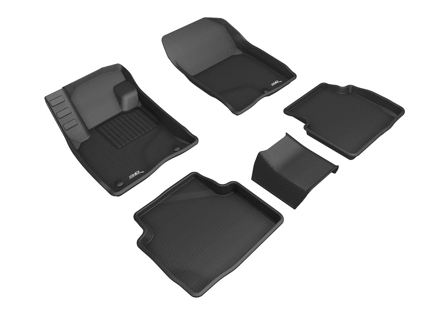 3D MAXpider L1FR12301509 KAGU Floor Mat; Black; 5 pc.; 2 pc. Front Row; 3 pc. 2nd Row; 3D MAXpider L1FR12301509