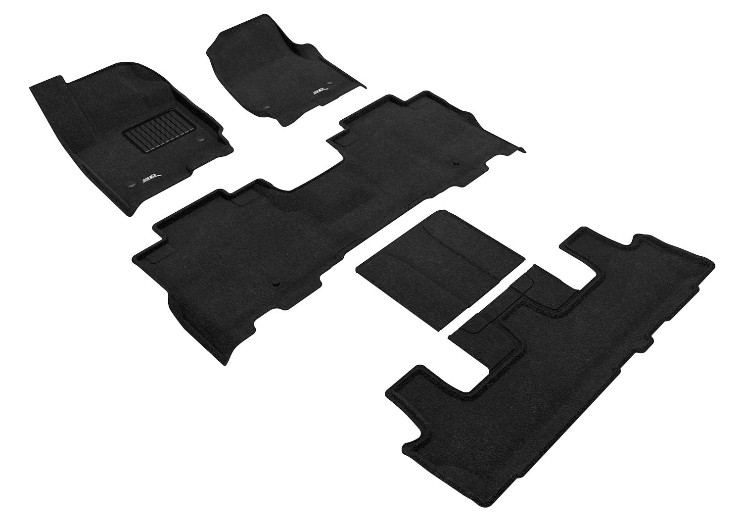 3D MAXpider L1FR12504709 ELEGANT Floor Mat; 5 pc.; Front Rear and Third Row; Black; 3D MAXpider L1FR12504709