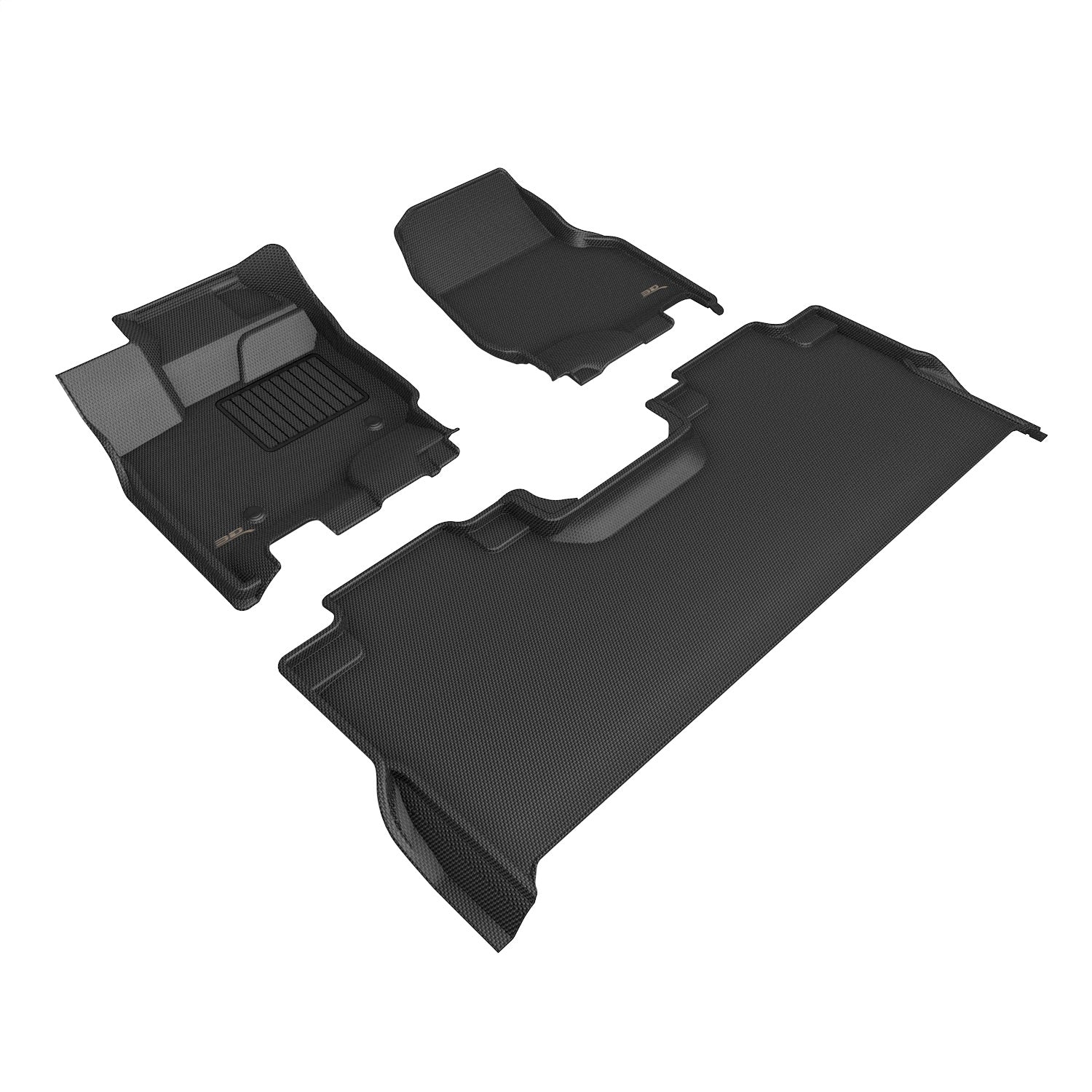 3D MAXpider L1FR12801509 KAGU Floor Mat; Black; 3 pc.; 2 pc. Front Row; 1 pc. 2nd Row; 3D MAXpider L1FR12801509