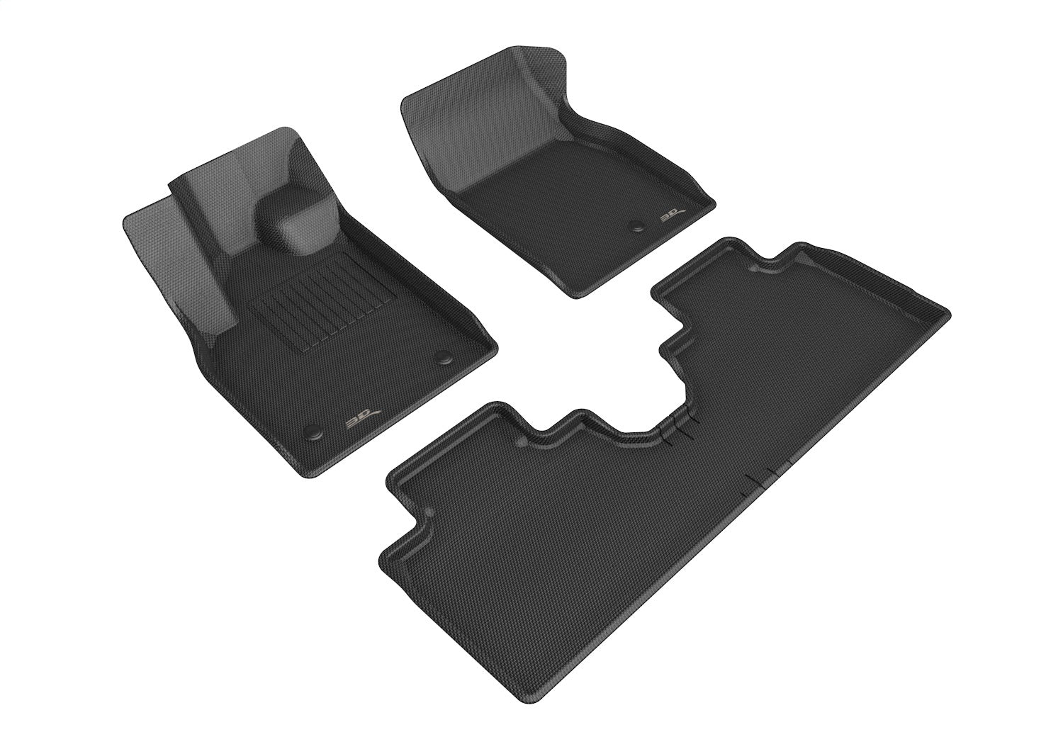 3D MAXpider L1FR13801509 KAGU Floor Mat; Black; 3 pc.; 2 pc. Front Row; 1 pc. 2nd Row; 3D MAXpider L1FR13801509