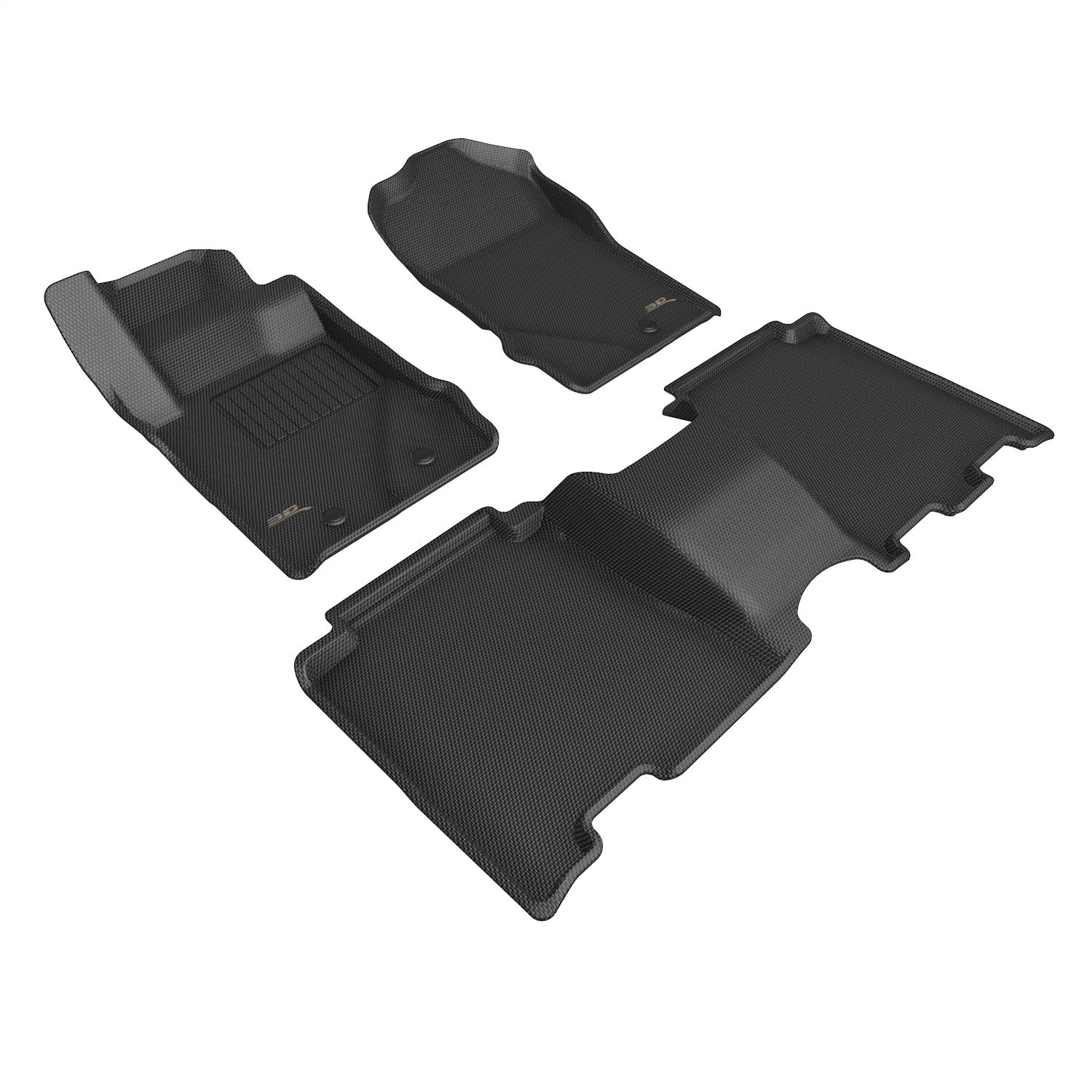 3D MAXpider L1FR14901509 KAGU Floor Mat; Black; 3 pc.; 2 pc. Front Row; 1 pc. 2nd Row; 3D MAXpider L1FR14901509