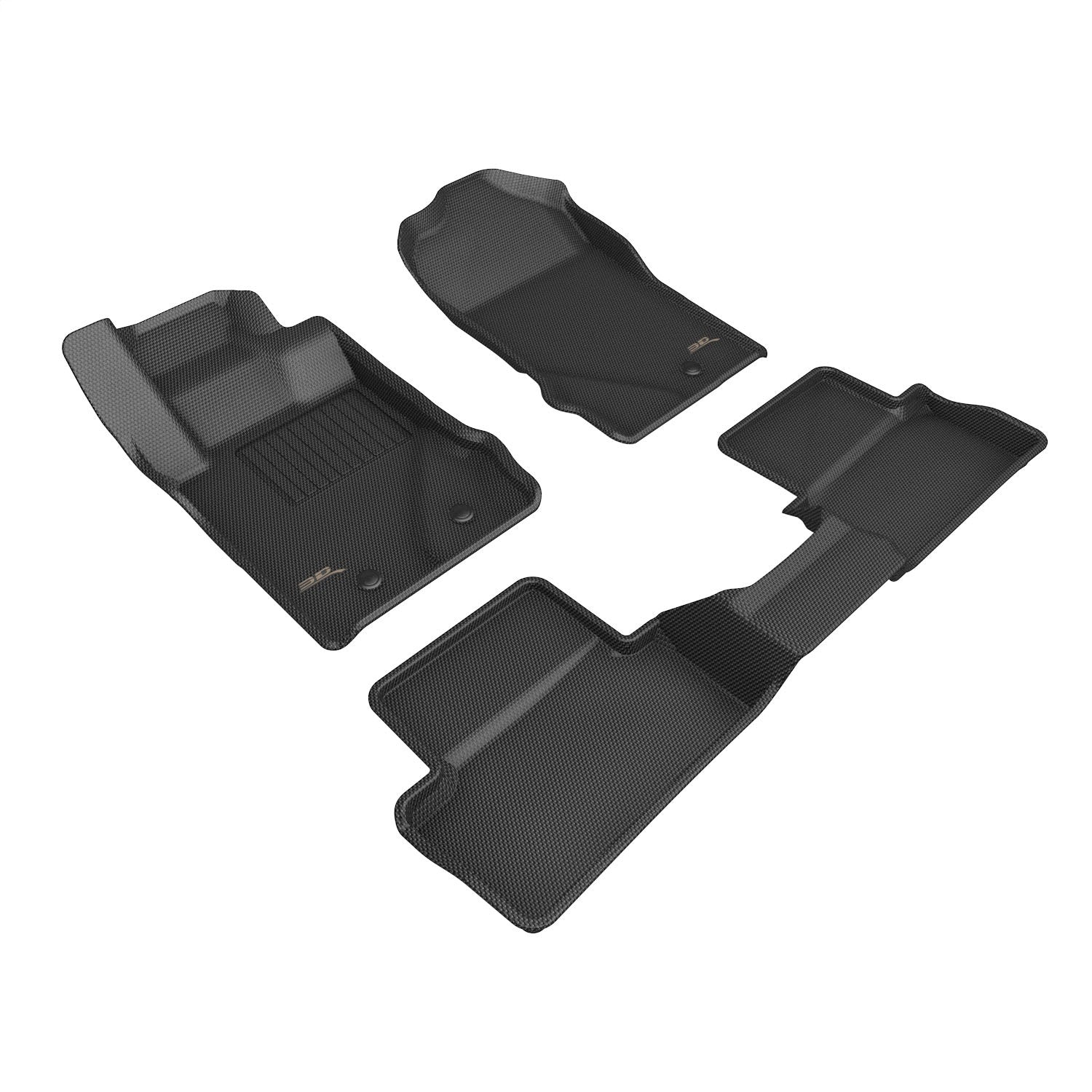 3D MAXpider L1FR15401509 KAGU Floor Mat; Black; 3 pc.; 2 pc. Front Row; 1 pc. 2nd Row; 3D MAXpider L1FR15401509