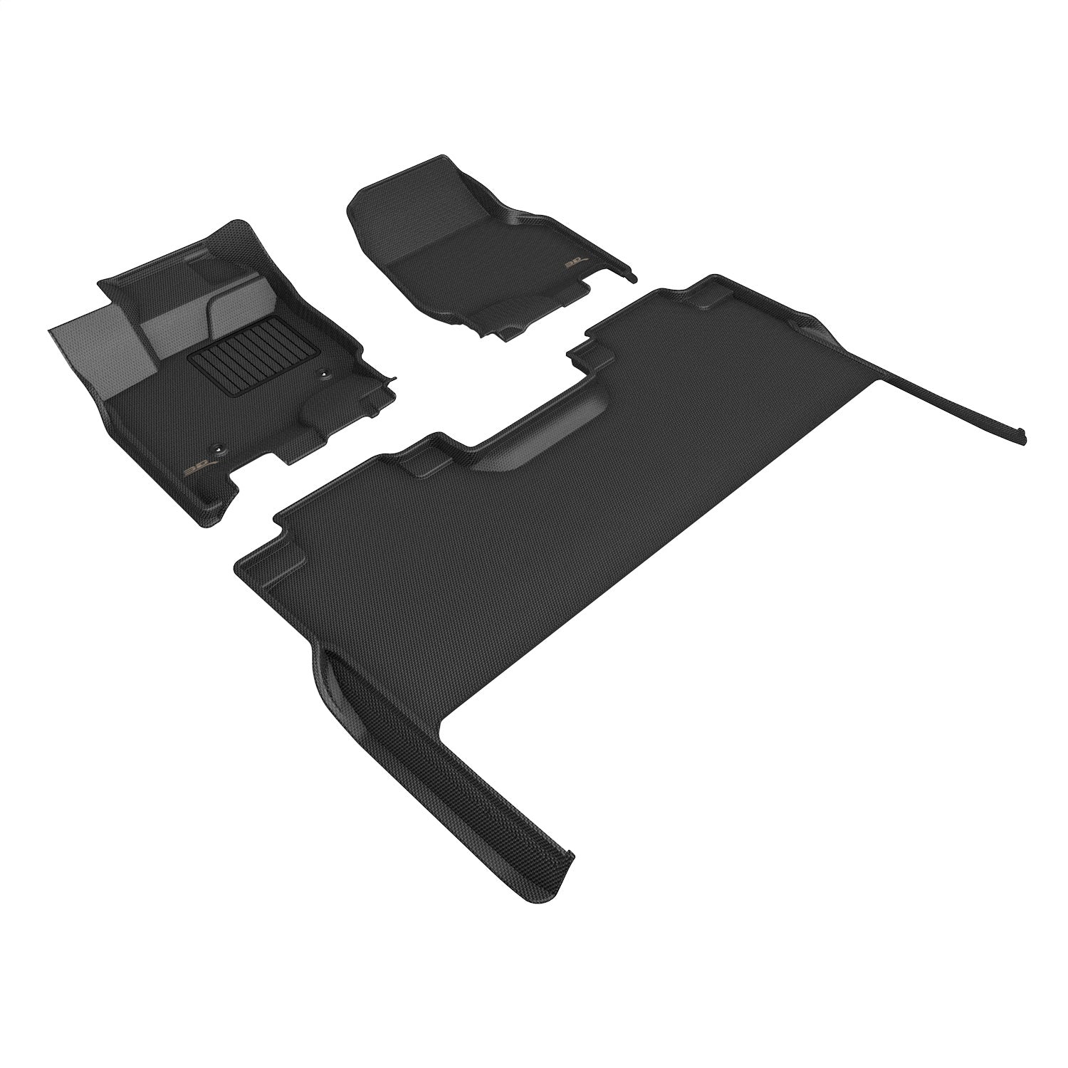 3D MAXpider L1FR16101509 KAGU Floor Mat; Black; 3 pc.; 2 pc. Front Row; 1 pc. 2nd Row; 3D MAXpider L1FR16101509
