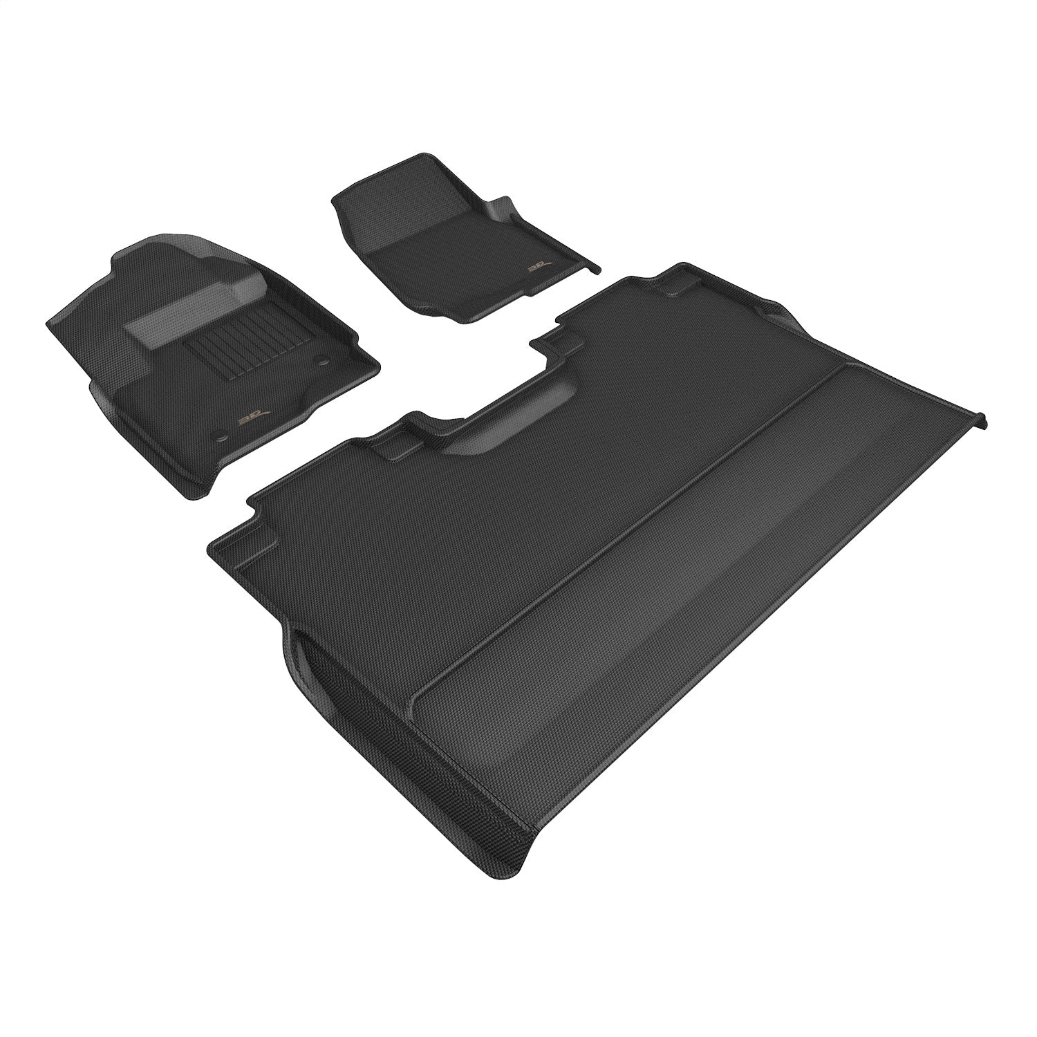 3D MAXpider L1FR16601509 KAGU Floor Mat; Black; 3 pc.; 2 pc. Front Row; 1 pc. 2nd Row; 3D MAXpider L1FR16601509