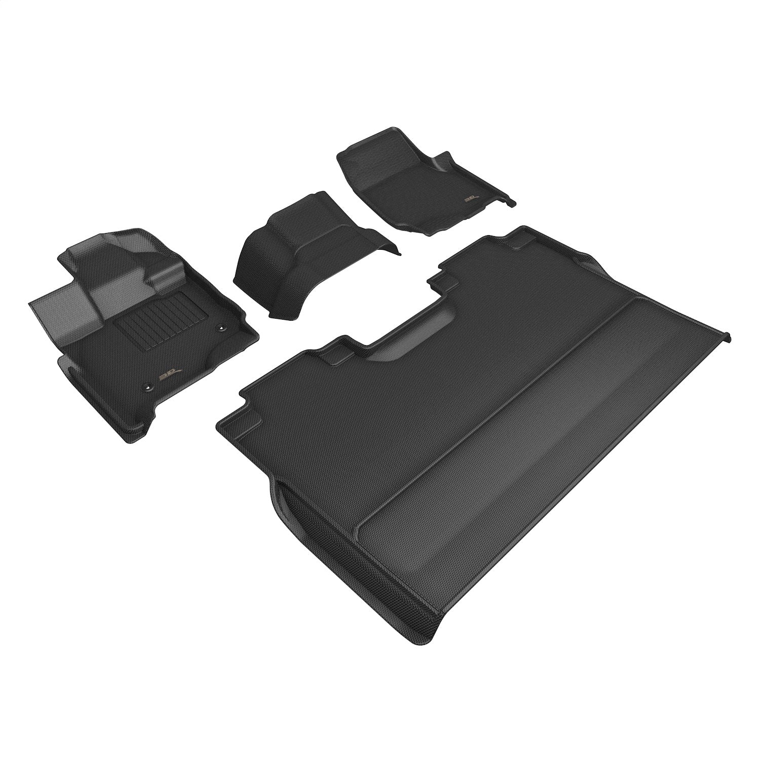 3D MAXpider L1FR16701509 KAGU Floor Mat; Black; 4 pc.; 2 pc. Front Row; 2 pc. 2nd Row; 3D MAXpider L1FR16701509
